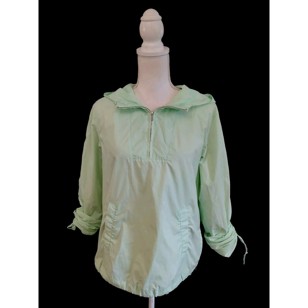 Gap Pullover  Jacket Windbreaker Lightweight Packable Lime Green 1/4 Zip  Sz S